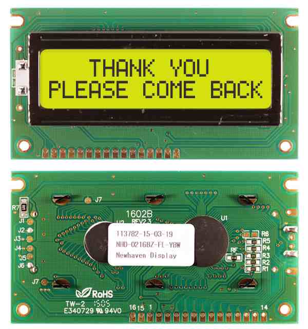 NHD-0216BZ-FL-YBW by newhaven display